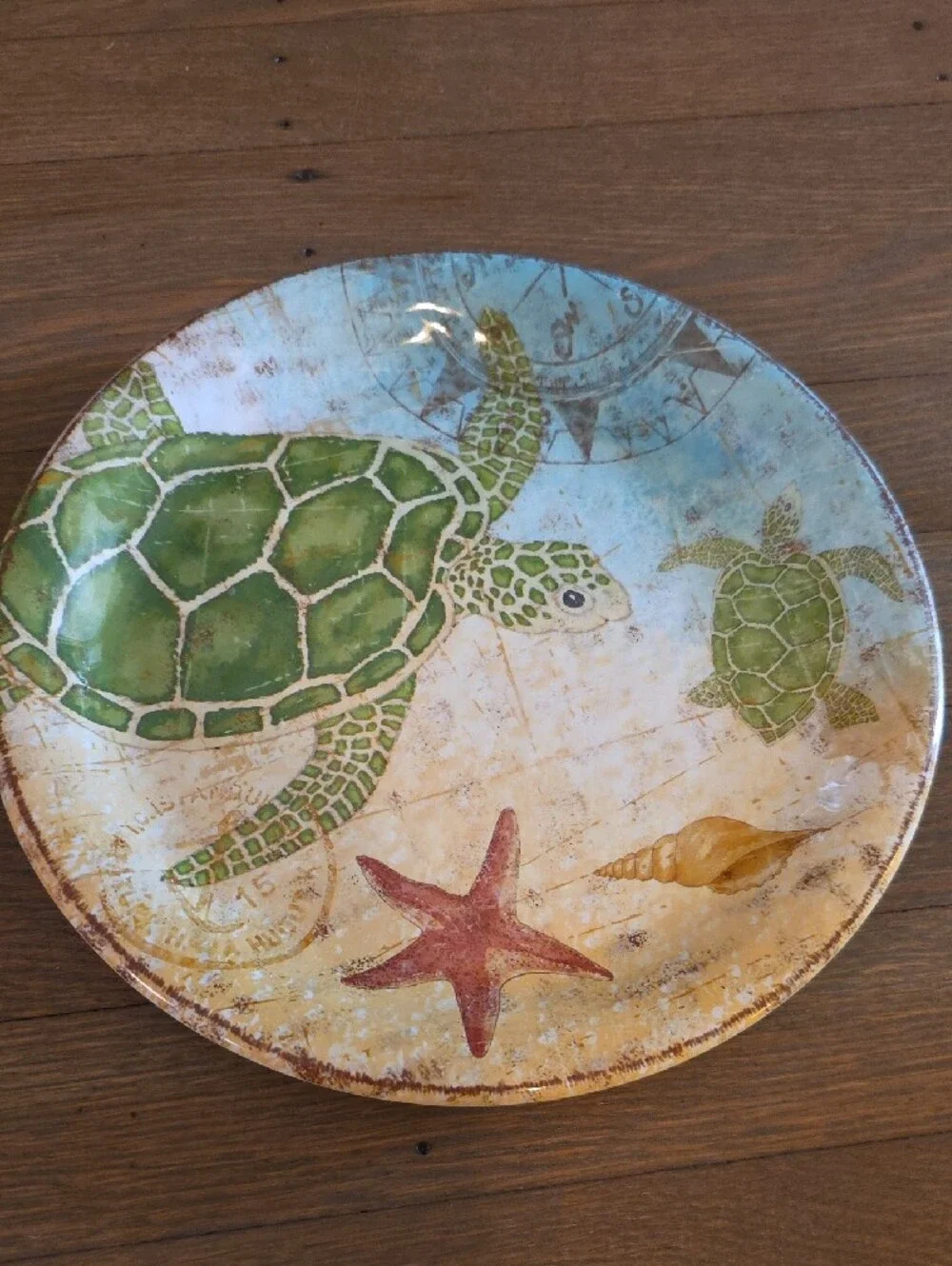 Pier 1 Coastal Speedy The Turtle & Spikey The Seahorse Malamine Plates 9